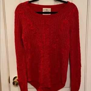 Red knit sweater